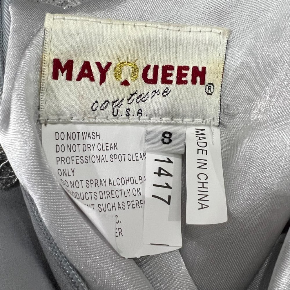 NWT May Queen Silver Embroidered A-Line Dress $118 - Picture 13 of 15